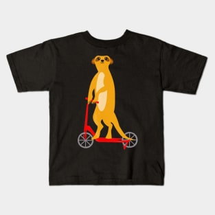 Meerkat Riding Scooter T Shirt For Men Women Boys Girls Kids T-Shirt